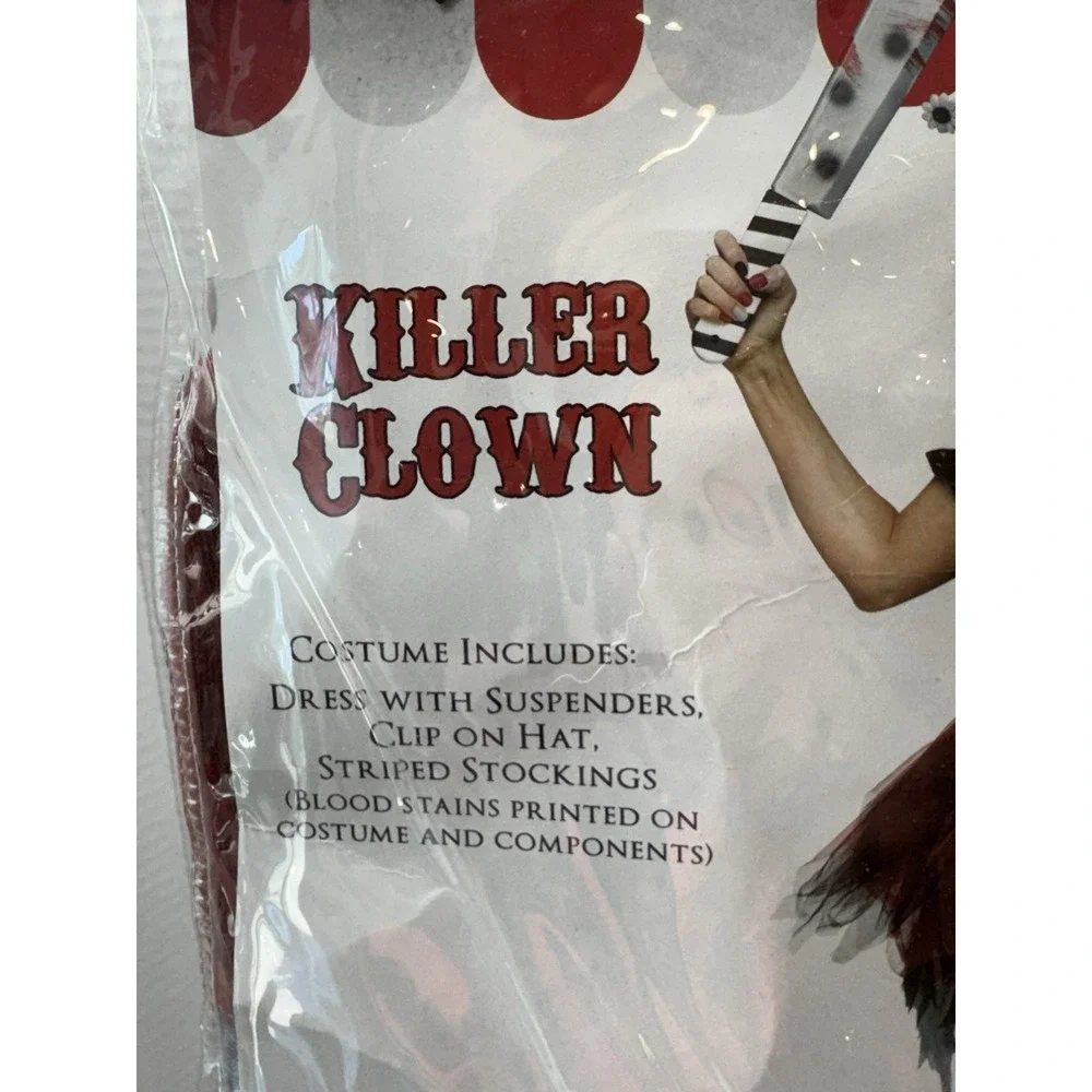 Spirit Halloween Adult‎ Women's Small/medium 2-8 Killer Clown Costume 3 Piece